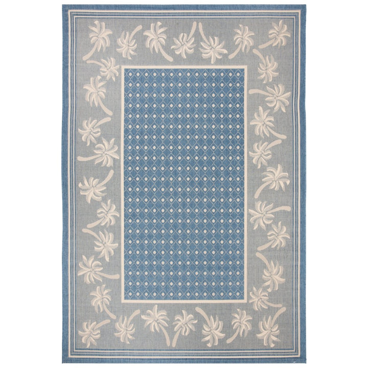 SAFAVIEH Indoor Outdoor CY5148C Courtyard Blue / Ivory Rug Image 1