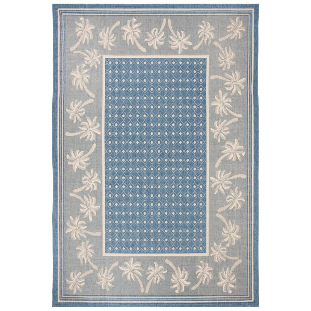 SAFAVIEH Indoor Outdoor CY5148C Courtyard Blue / Ivory Rug Image 1