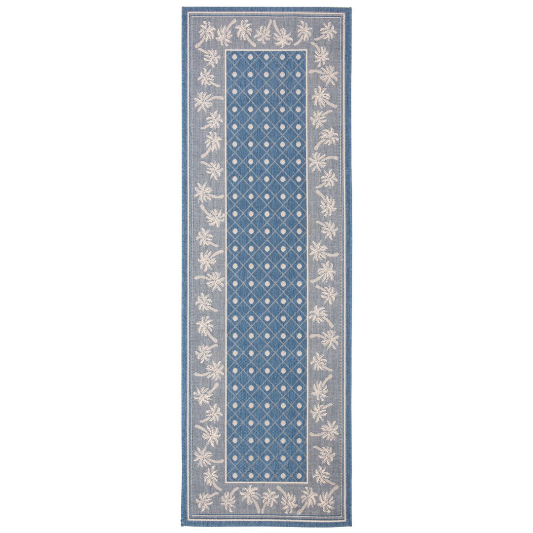 SAFAVIEH Indoor Outdoor CY5148C Courtyard Blue / Ivory Rug Image 1