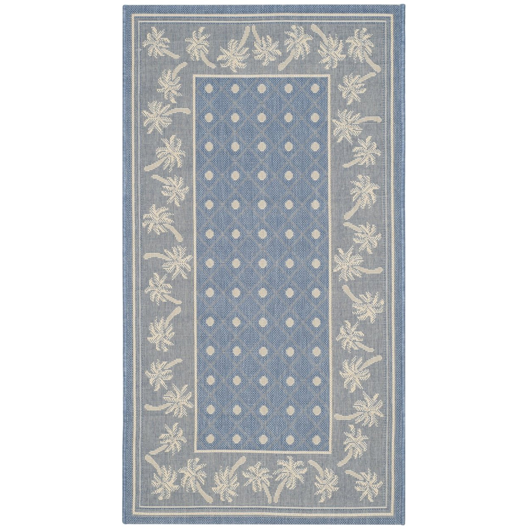 SAFAVIEH Indoor Outdoor CY5148C Courtyard Blue / Ivory Rug Image 1