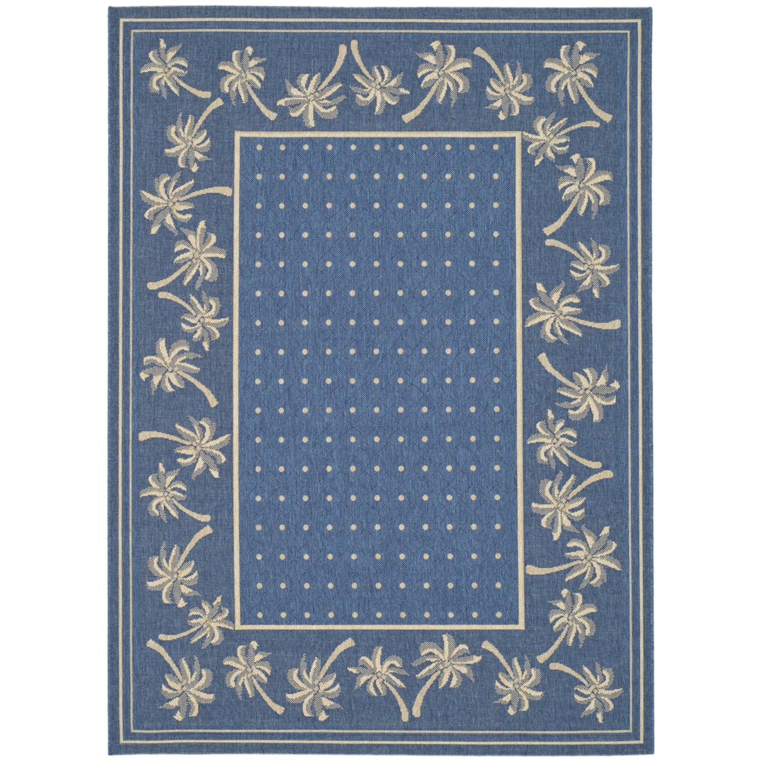 SAFAVIEH Indoor Outdoor CY5148C Courtyard Blue / Ivory Rug Image 1