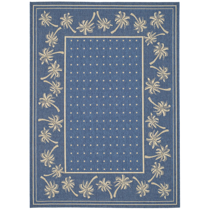 SAFAVIEH Indoor Outdoor CY5148C Courtyard Blue / Ivory Rug Image 1