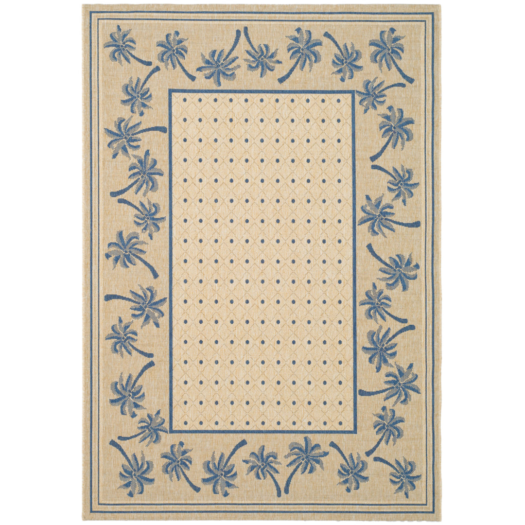 SAFAVIEH Indoor Outdoor CY5148F Courtyard Ivory / Blue Rug Image 6