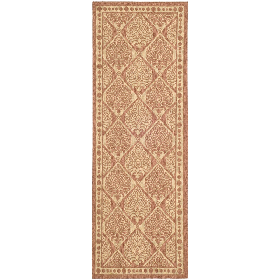 SAFAVIEH Outdoor CY5149A Courtyard Collection Rust / Sand Rug Image 4