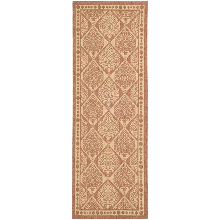 SAFAVIEH Outdoor CY5149A Courtyard Collection Rust / Sand Rug Image 1