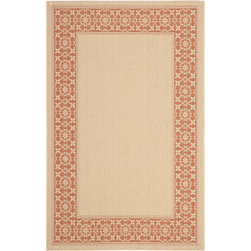 SAFAVIEH Outdoor CY6003-11 Courtyard Cream / Terracotta Rug Image 2