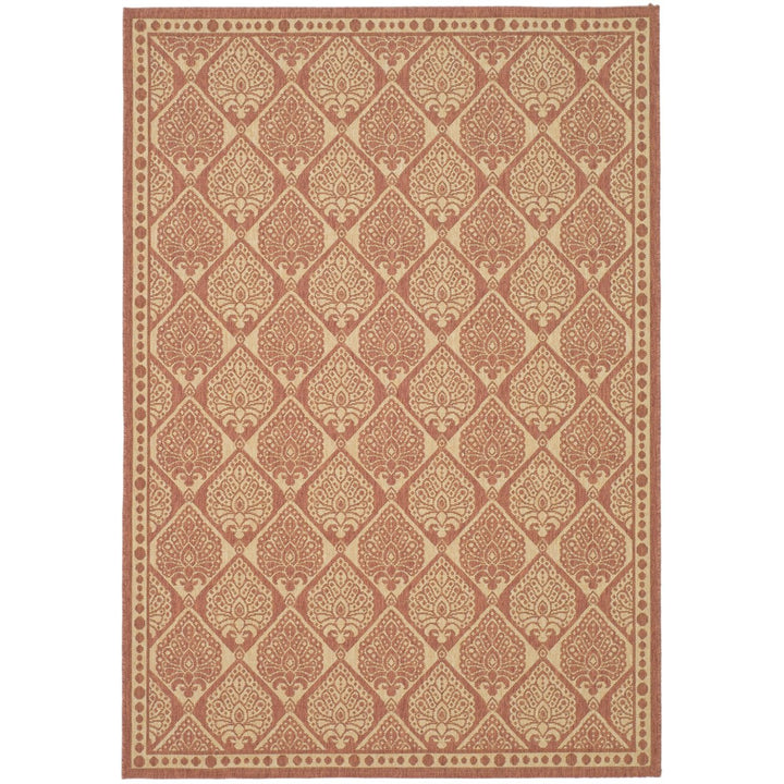 SAFAVIEH Outdoor CY5149A Courtyard Collection Rust / Sand Rug Image 1