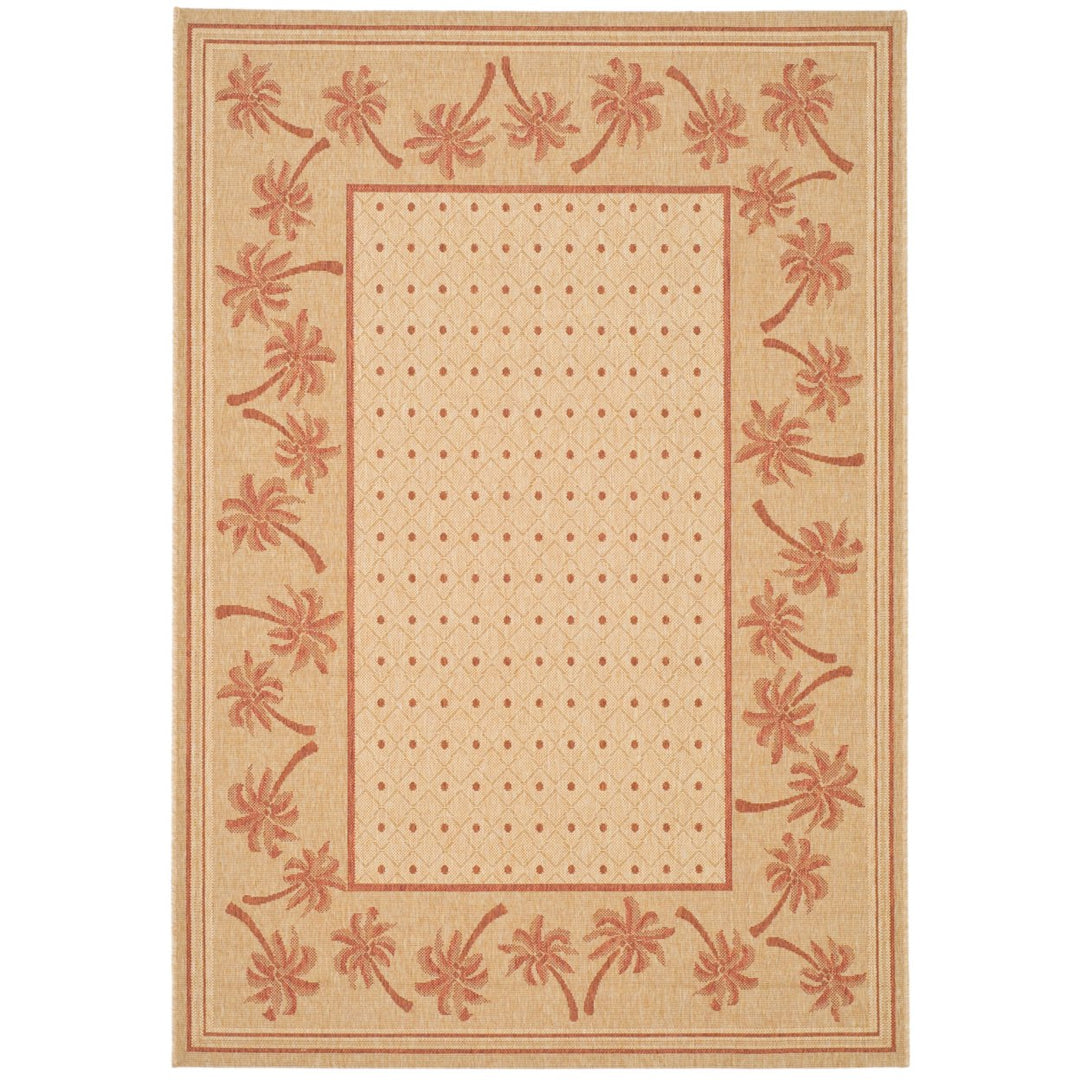 SAFAVIEH Indoor Outdoor CY5148J Courtyard Ivory / Rust Rug Image 1