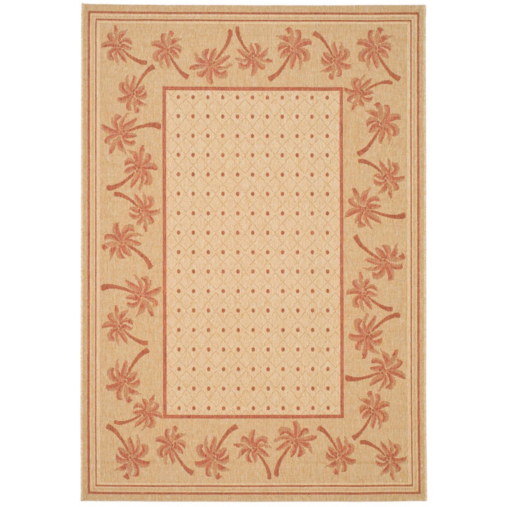 SAFAVIEH Indoor Outdoor CY5148J Courtyard Ivory / Rust Rug Image 1