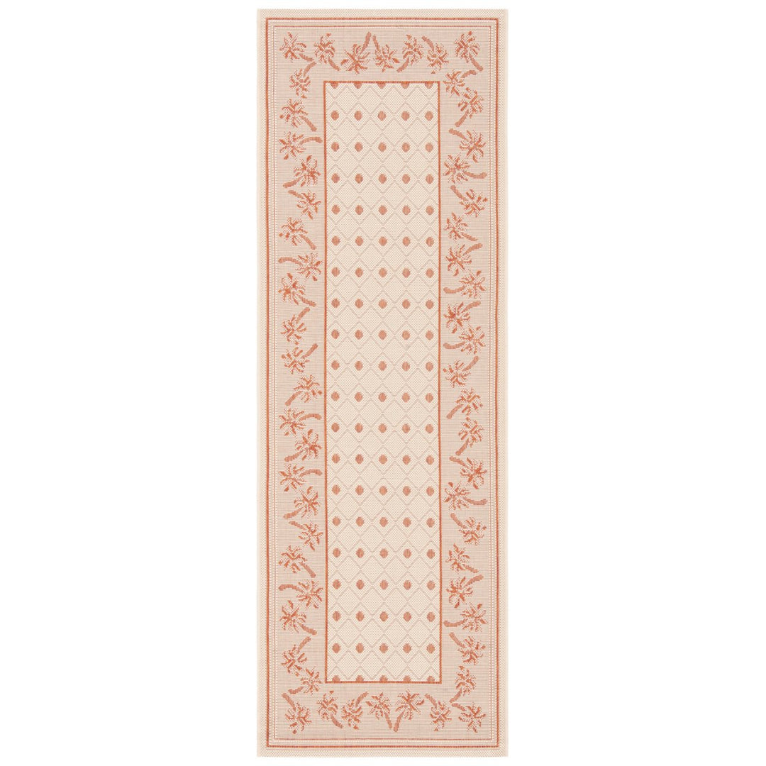 SAFAVIEH Indoor Outdoor CY5148J Courtyard Ivory / Rust Rug Image 1