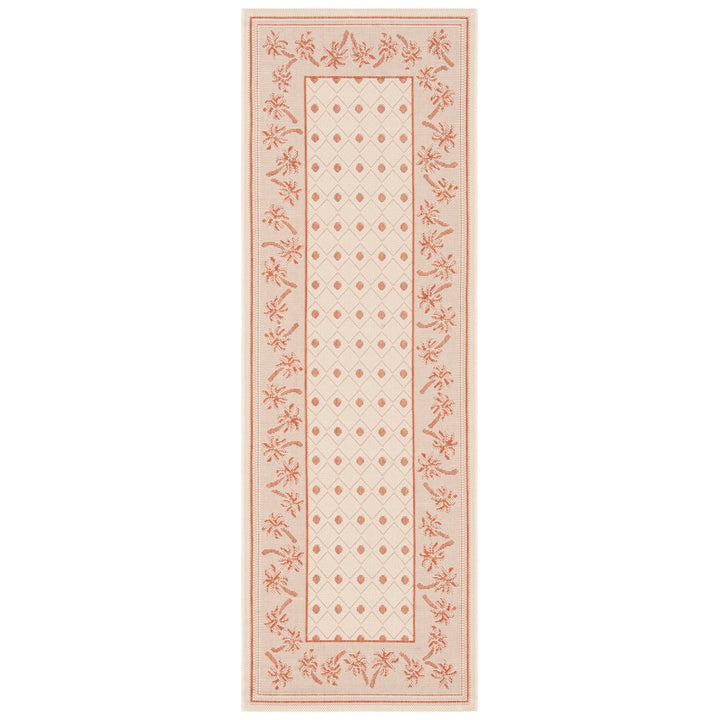 SAFAVIEH Indoor Outdoor CY5148J Courtyard Ivory / Rust Rug Image 1