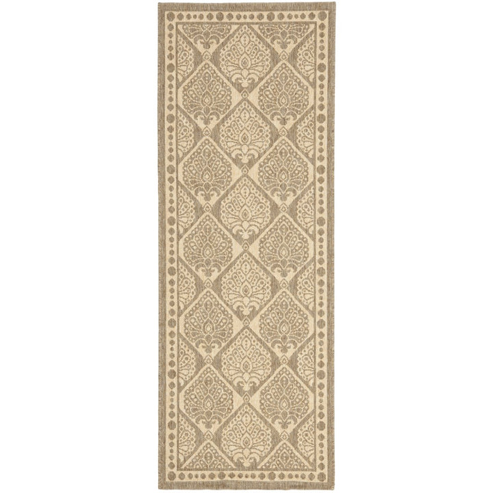 SAFAVIEH Indoor Outdoor CY5149B Courtyard Coffee / Sand Rug Image 3