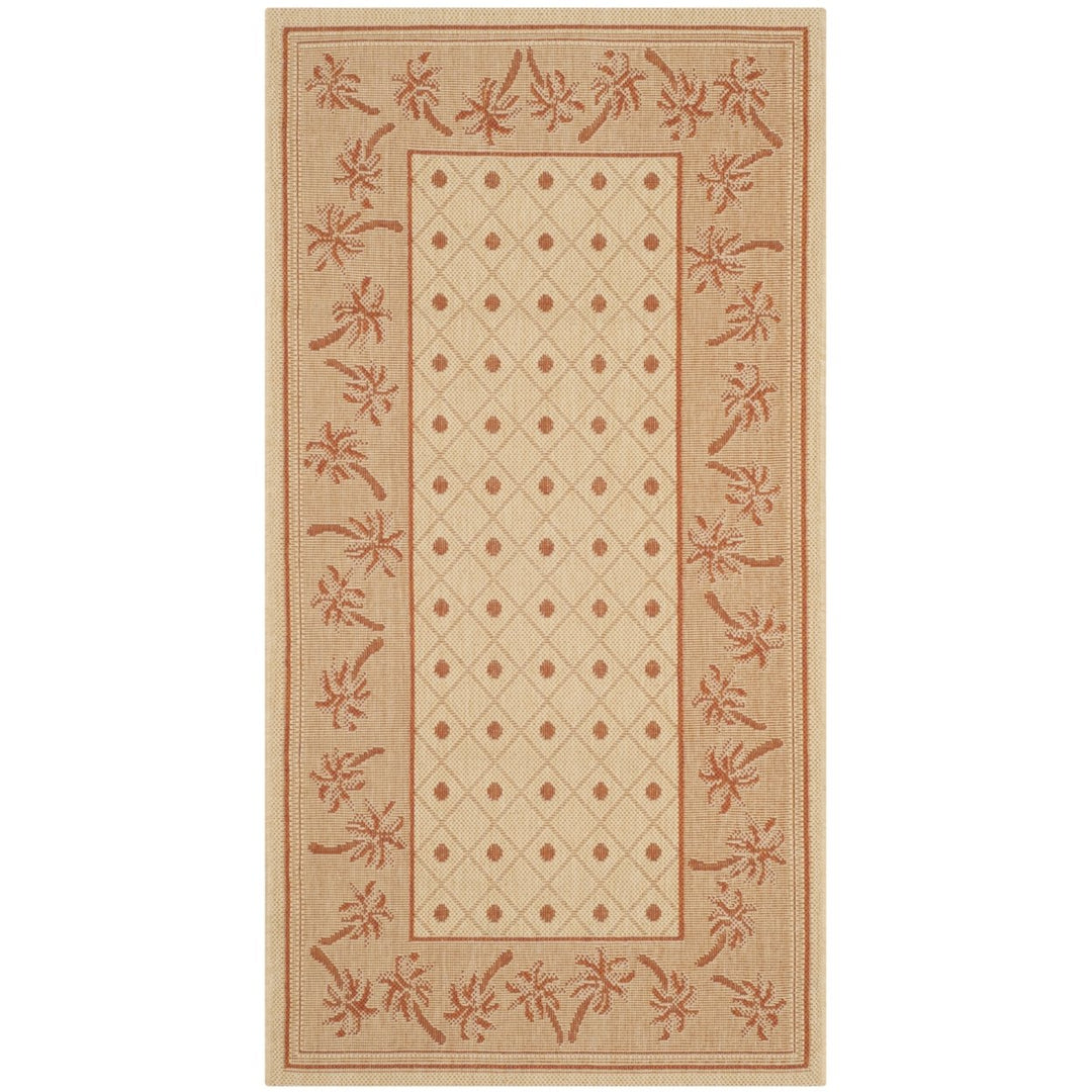 SAFAVIEH Indoor Outdoor CY5148J Courtyard Ivory / Rust Rug Image 1