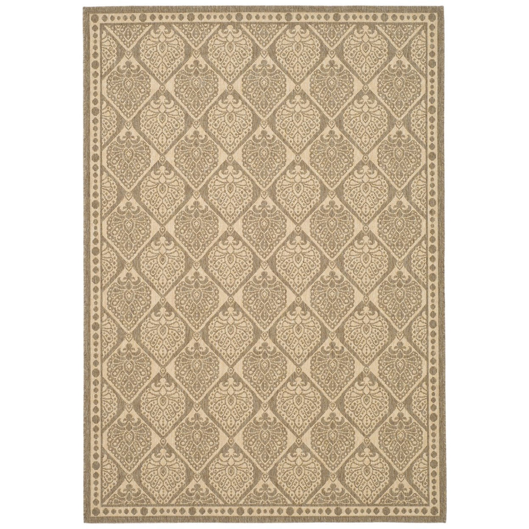 SAFAVIEH Indoor Outdoor CY5149B Courtyard Coffee / Sand Rug Image 1