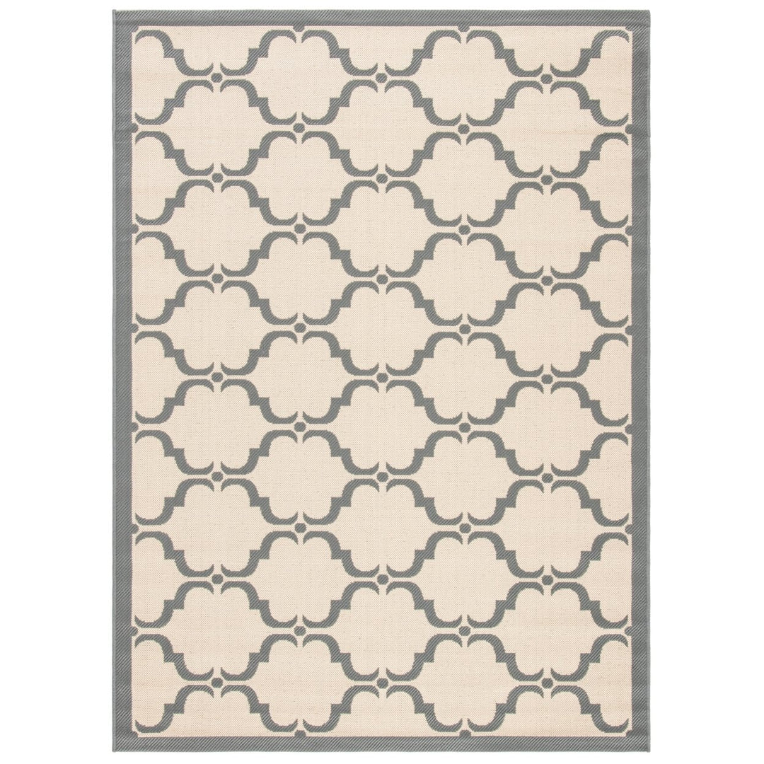 SAFAVIEH Outdoor CY6009-236 Courtyard Beige / Anthracite Rug Image 1