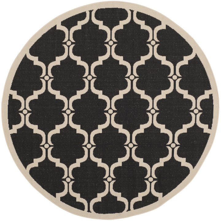 SAFAVIEH Indoor Outdoor CY6009-226 Courtyard Black / Beige Rug Image 1