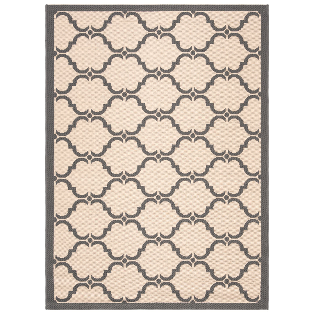 SAFAVIEH Outdoor CY6009-236 Courtyard Beige / Anthracite Rug Image 4