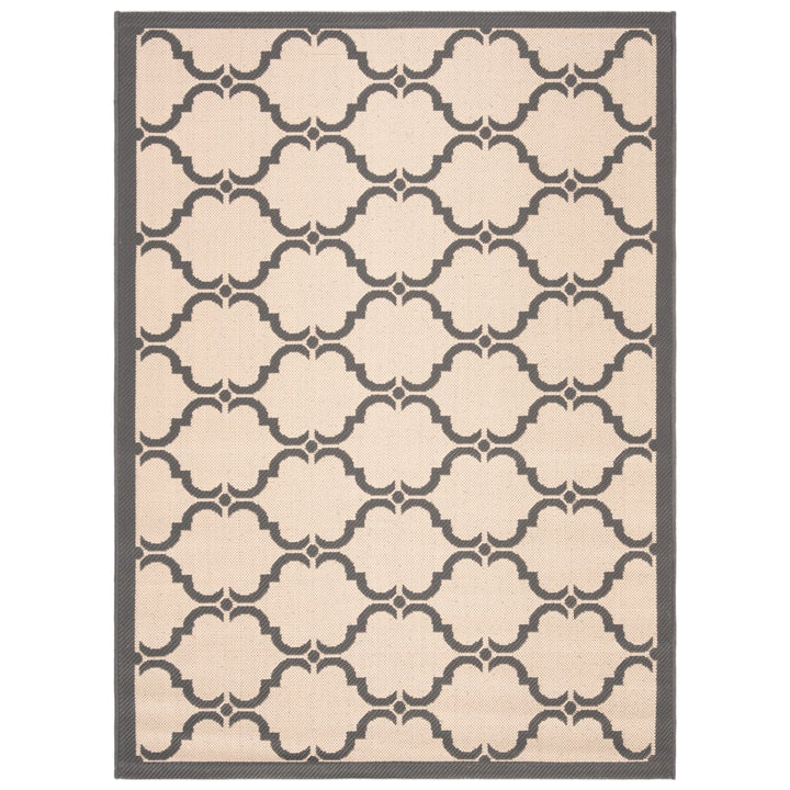 SAFAVIEH Outdoor CY6009-236 Courtyard Beige / Anthracite Rug Image 1