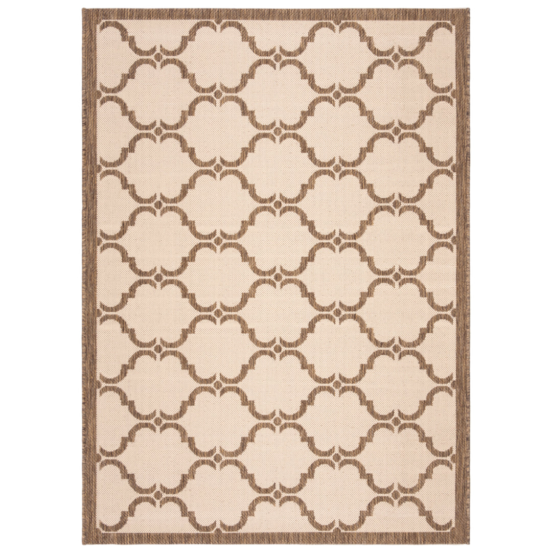 SAFAVIEH Indoor Outdoor CY6009-232 Courtyard Beige / Brown Rug Image 1