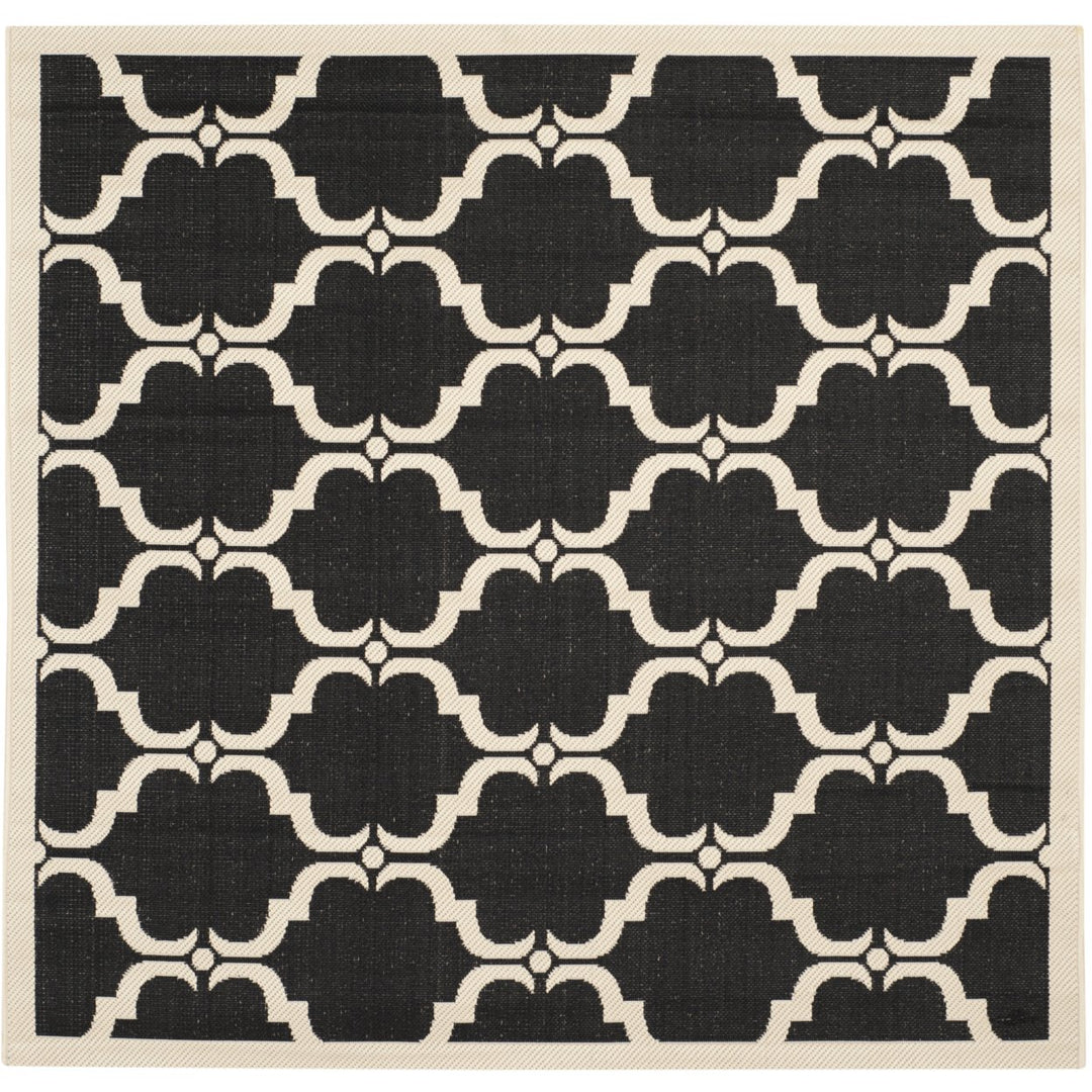 SAFAVIEH Indoor Outdoor CY6009-226 Courtyard Black / Beige Rug Image 1