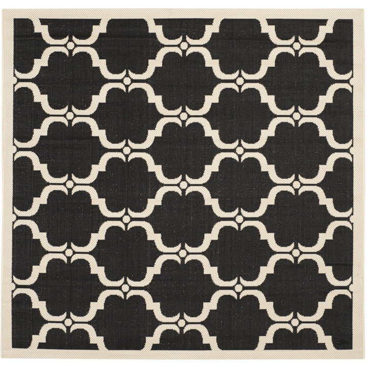 SAFAVIEH Indoor Outdoor CY6009-226 Courtyard Black / Beige Rug Image 1