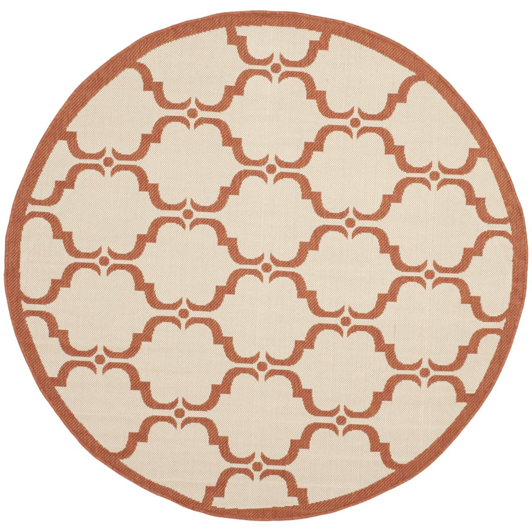 SAFAVIEH Outdoor CY6009-231 Courtyard Beige / Terracotta Rug Image 1