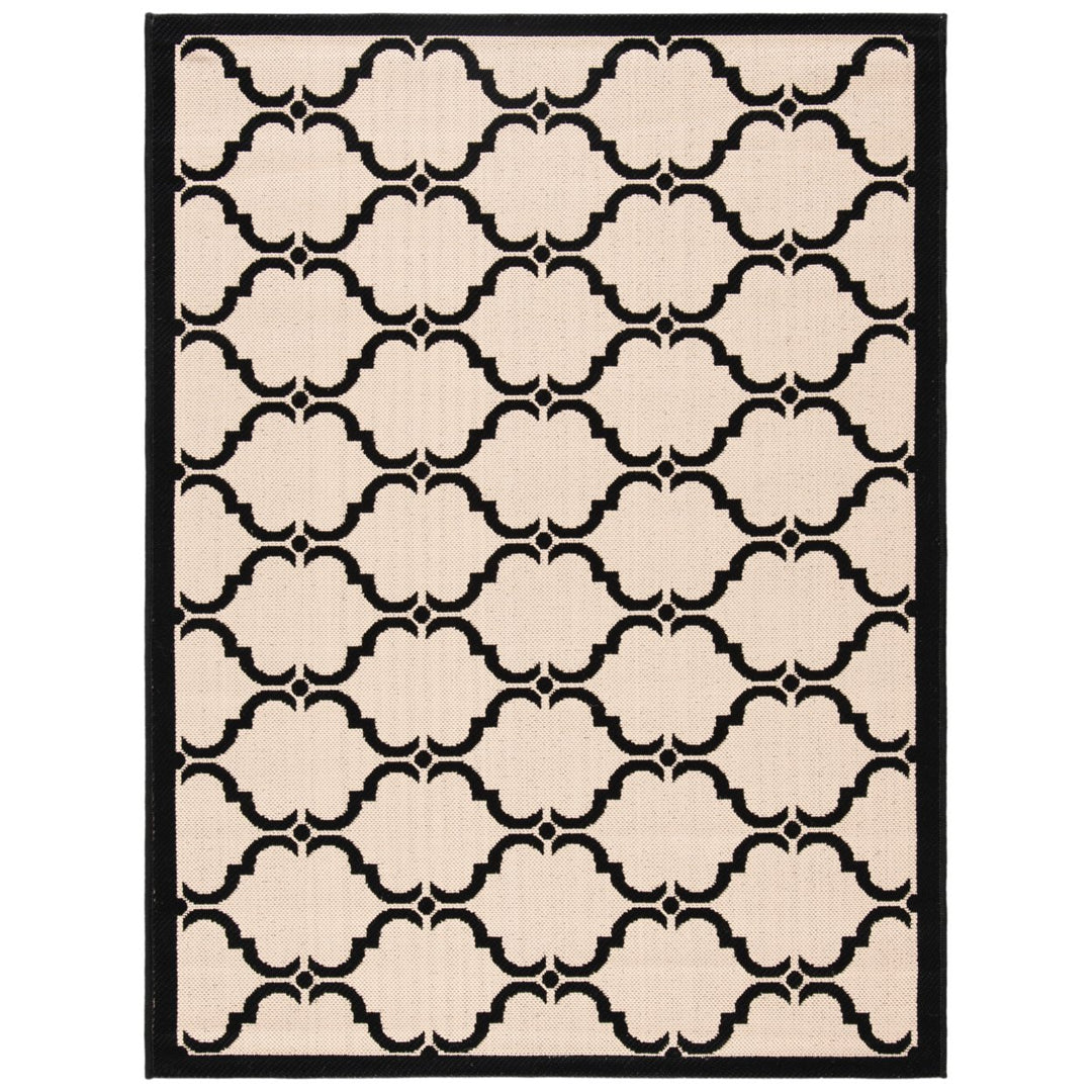 SAFAVIEH Indoor Outdoor CY6009-256 Courtyard Beige / Black Rug Image 1