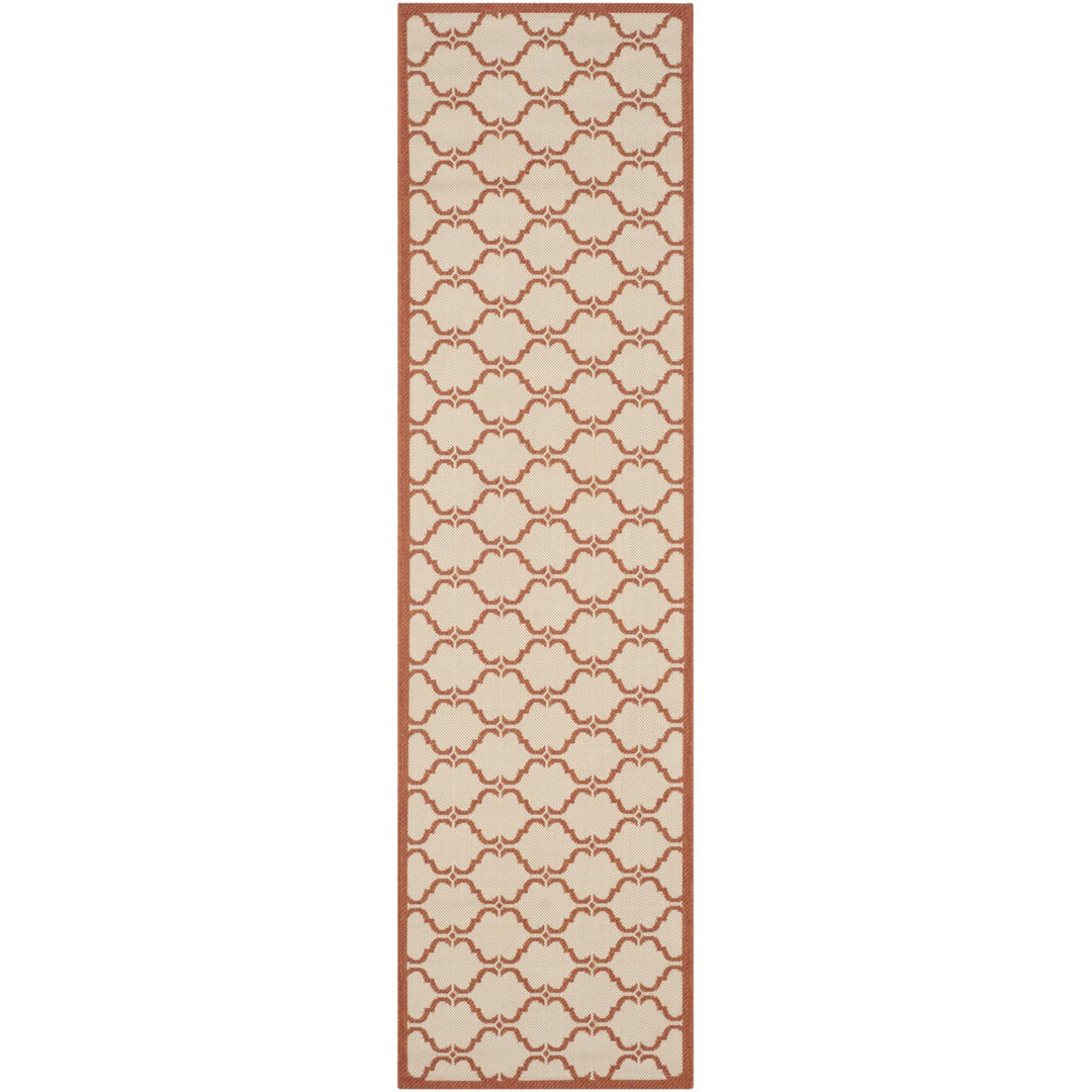 SAFAVIEH Outdoor CY6009-231 Courtyard Beige / Terracotta Rug Image 1