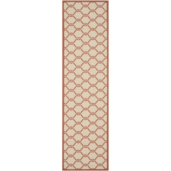 SAFAVIEH Outdoor CY6009-231 Courtyard Beige / Terracotta Rug Image 1