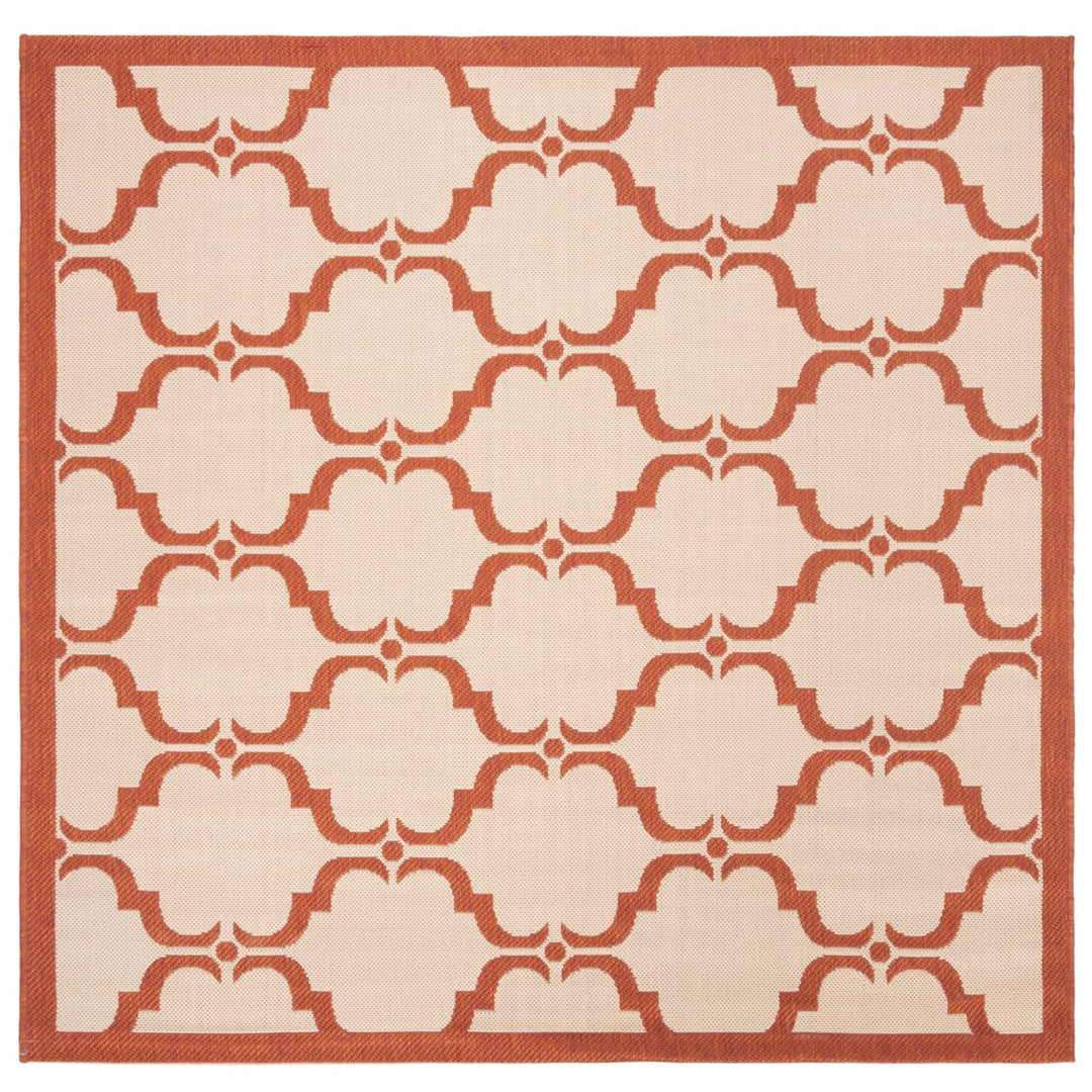 SAFAVIEH Outdoor CY6009-231 Courtyard Beige / Terracotta Rug Image 1