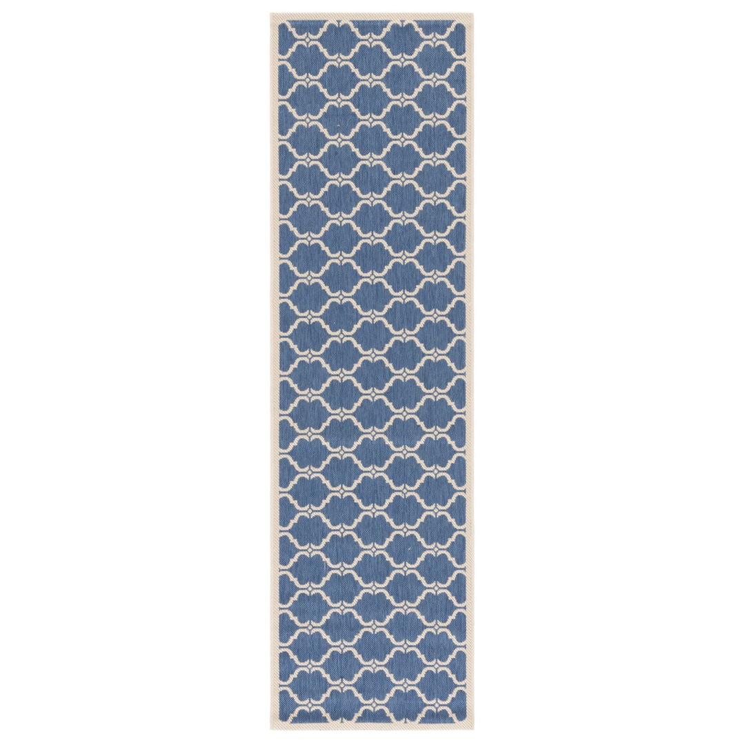 SAFAVIEH Indoor Outdoor CY6009-243 Courtyard Blue / Beige Rug Image 1