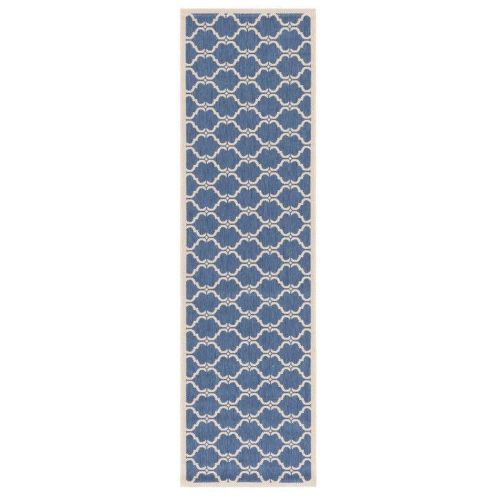 SAFAVIEH Indoor Outdoor CY6009-243 Courtyard Blue / Beige Rug Image 1