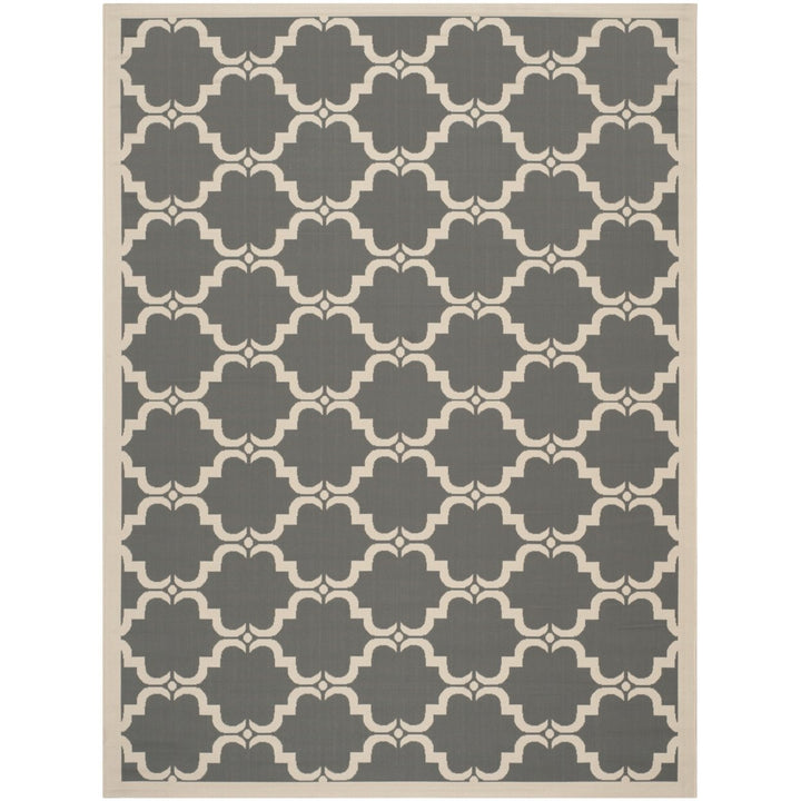 SAFAVIEH Outdoor CY6009-246 Courtyard Anthracite / Beige Rug Image 1