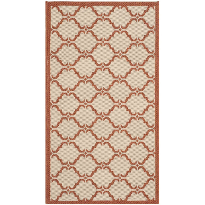 SAFAVIEH Outdoor CY6009-231 Courtyard Beige / Terracotta Rug Image 1