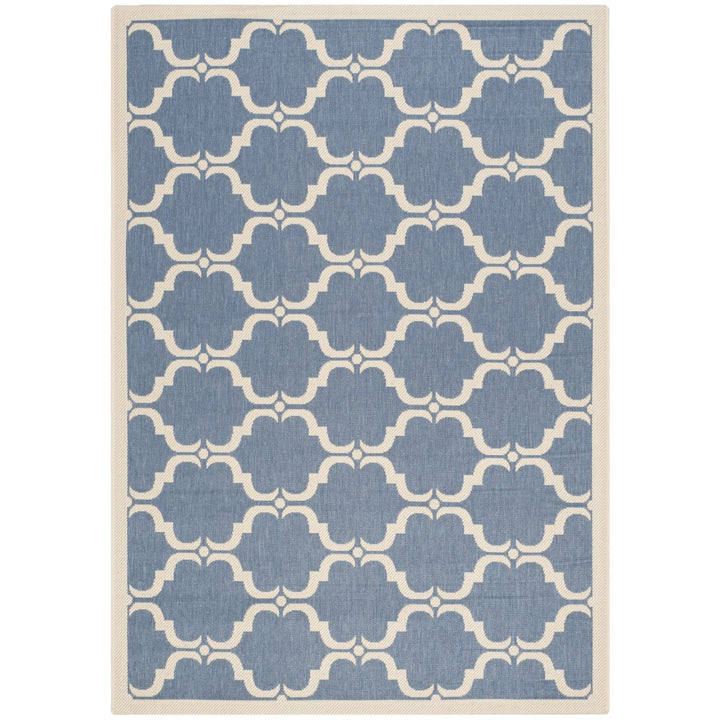 SAFAVIEH Indoor Outdoor CY6009-243 Courtyard Blue / Beige Rug Image 1