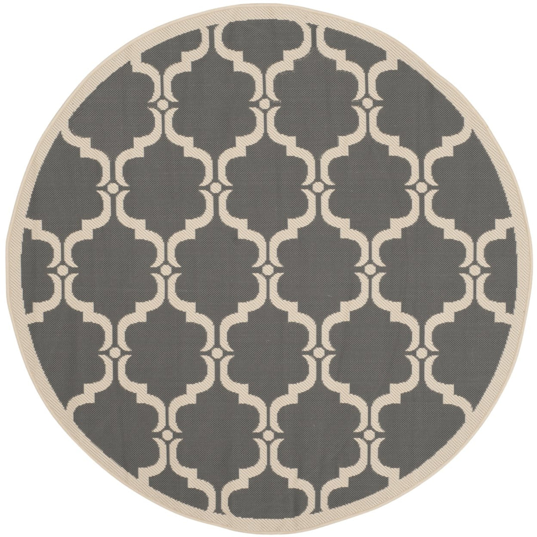 SAFAVIEH Outdoor CY6009-246 Courtyard Anthracite / Beige Rug Image 1