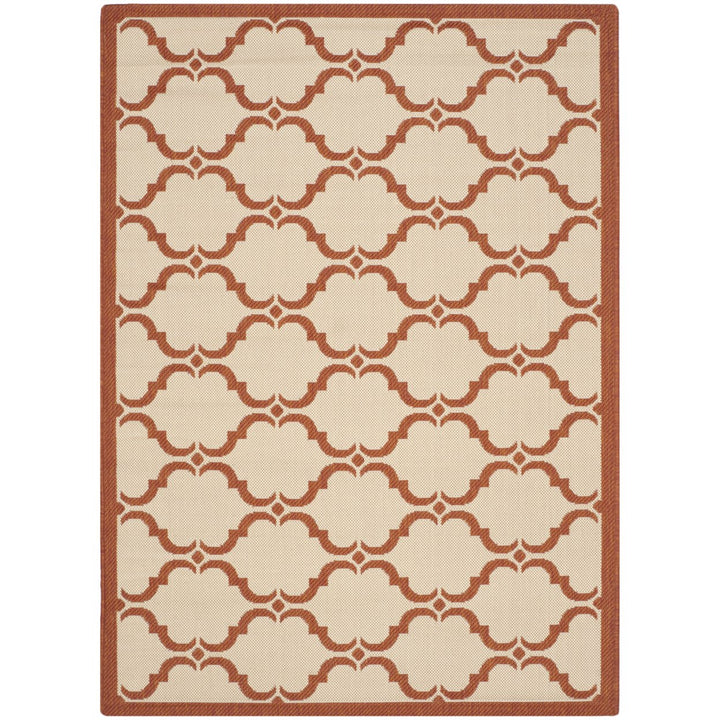 SAFAVIEH Outdoor CY6009-231 Courtyard Beige / Terracotta Rug Image 1