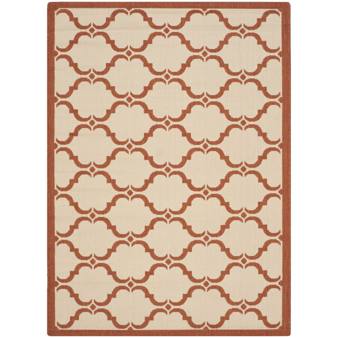 SAFAVIEH Outdoor CY6009-231 Courtyard Beige / Terracotta Rug Image 1