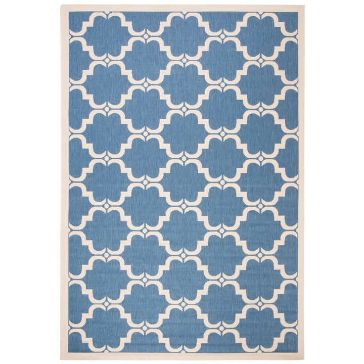 SAFAVIEH Indoor Outdoor CY6009-243 Courtyard Blue / Beige Rug Image 1