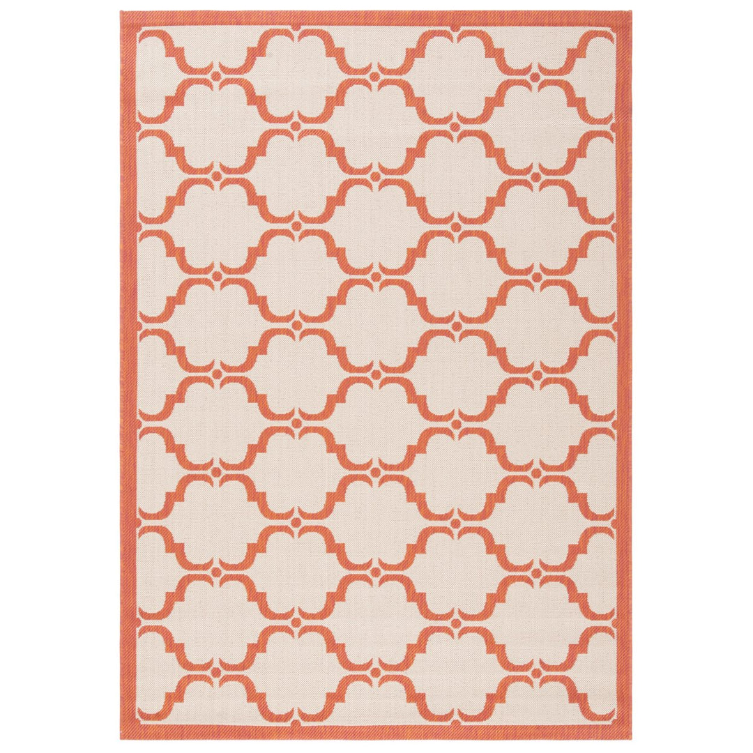 SAFAVIEH Outdoor CY6009-231 Courtyard Beige / Terracotta Rug Image 1