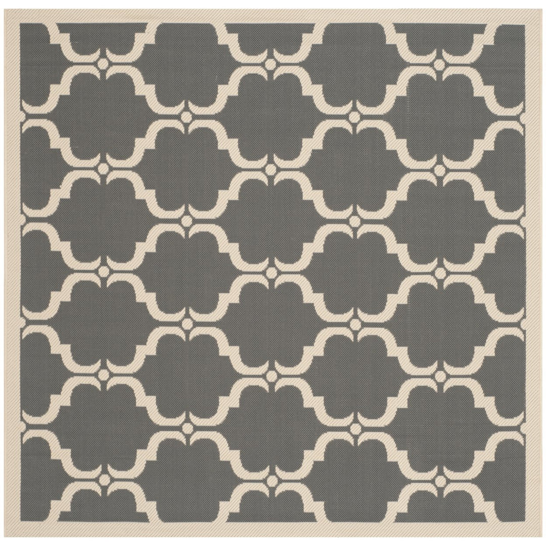 SAFAVIEH Outdoor CY6009-246 Courtyard Anthracite / Beige Rug Image 1