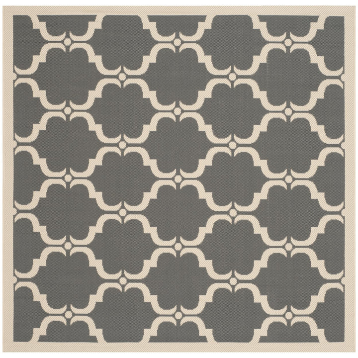 SAFAVIEH Outdoor CY6009-246 Courtyard Anthracite / Beige Rug Image 1