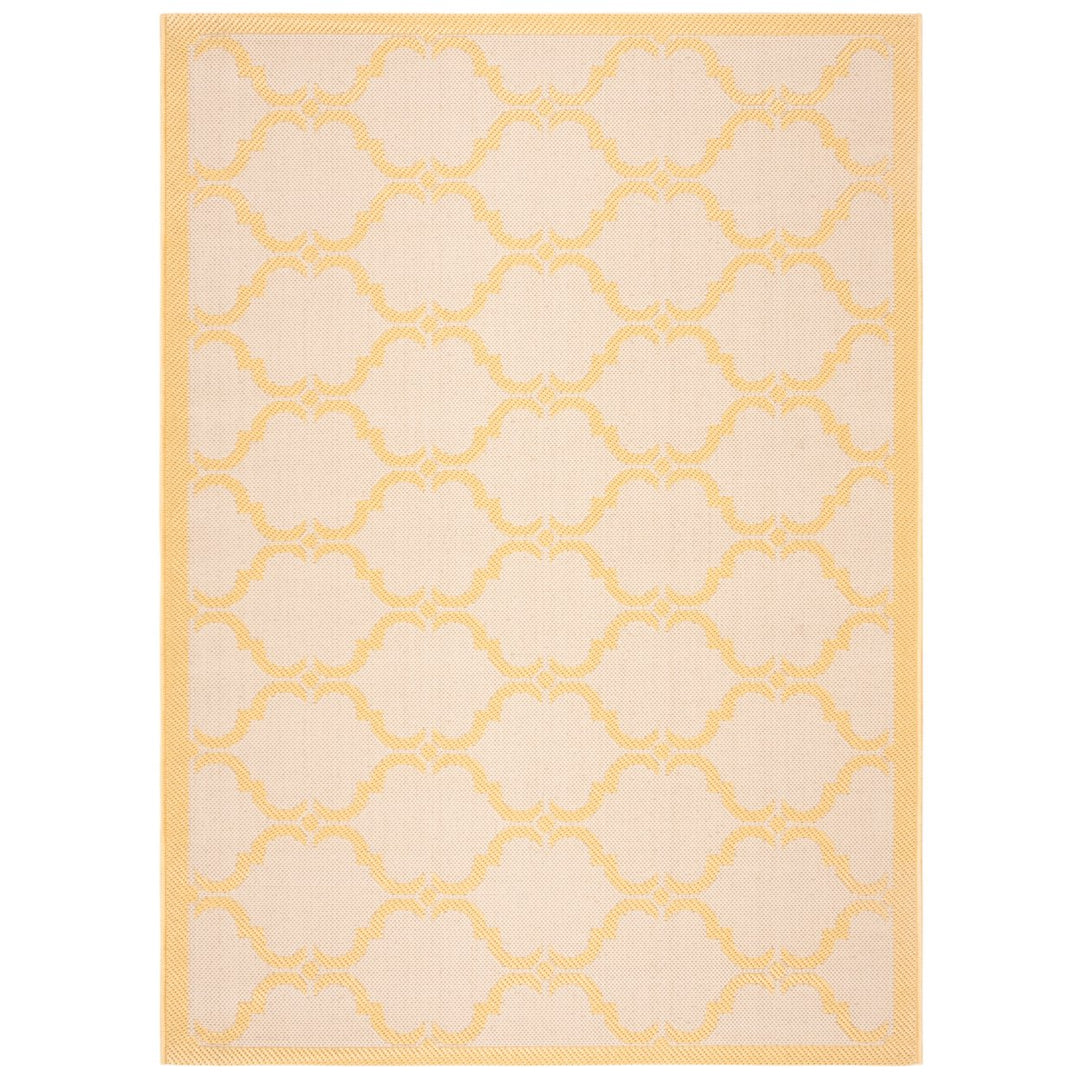 SAFAVIEH Outdoor CY6009-306 Courtyard Beige / Yellow Rug Image 1