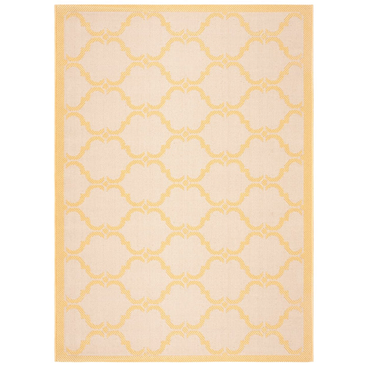 SAFAVIEH Outdoor CY6009-306 Courtyard Beige / Yellow Rug Image 1