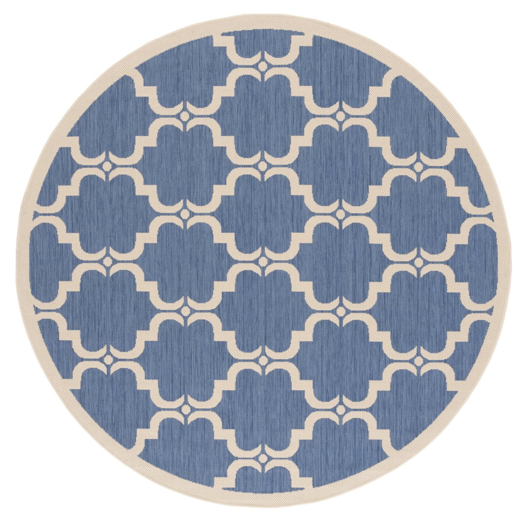 SAFAVIEH Indoor Outdoor CY6009-243 Courtyard Blue / Beige Rug Image 1