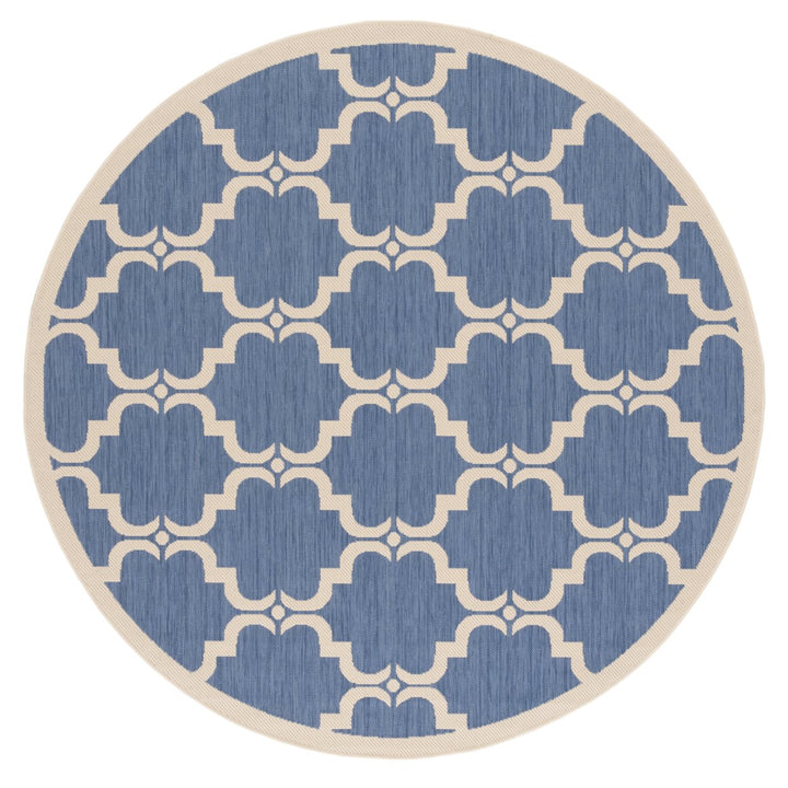 SAFAVIEH Indoor Outdoor CY6009-243 Courtyard Blue / Beige Rug Image 1