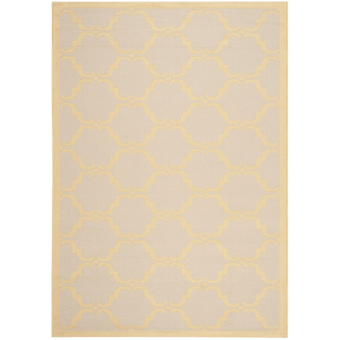 SAFAVIEH Outdoor CY6009-306 Courtyard Beige / Yellow Rug Image 1