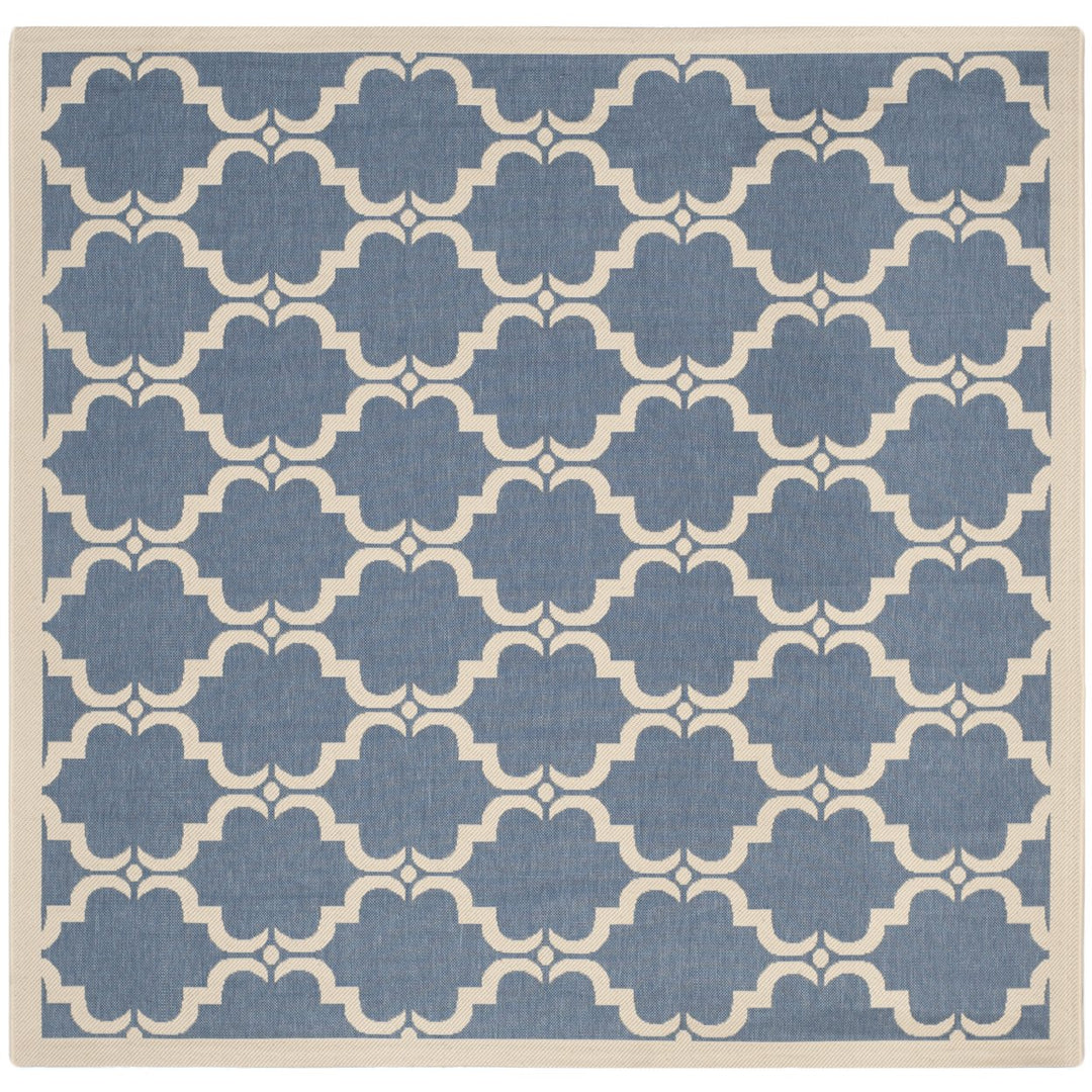 SAFAVIEH Indoor Outdoor CY6009-243 Courtyard Blue / Beige Rug Image 1