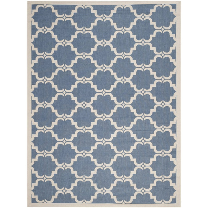 SAFAVIEH Indoor Outdoor CY6009-243 Courtyard Blue / Beige Rug Image 1