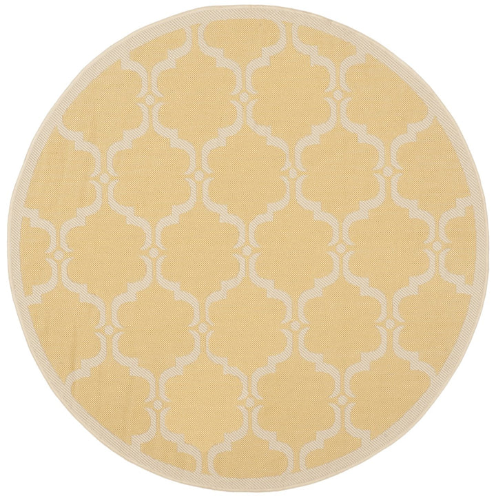 SAFAVIEH Outdoor CY6009-316 Courtyard Yellow / Beige Rug Image 1